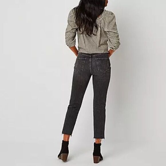 a.n.a Womens High Rise Straight Leg button fly Jeans Sz 6 EUC - Picture 5 of 14